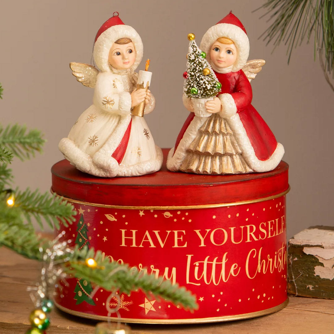 Bethany Lowe Angel Holding Candle Ornament set