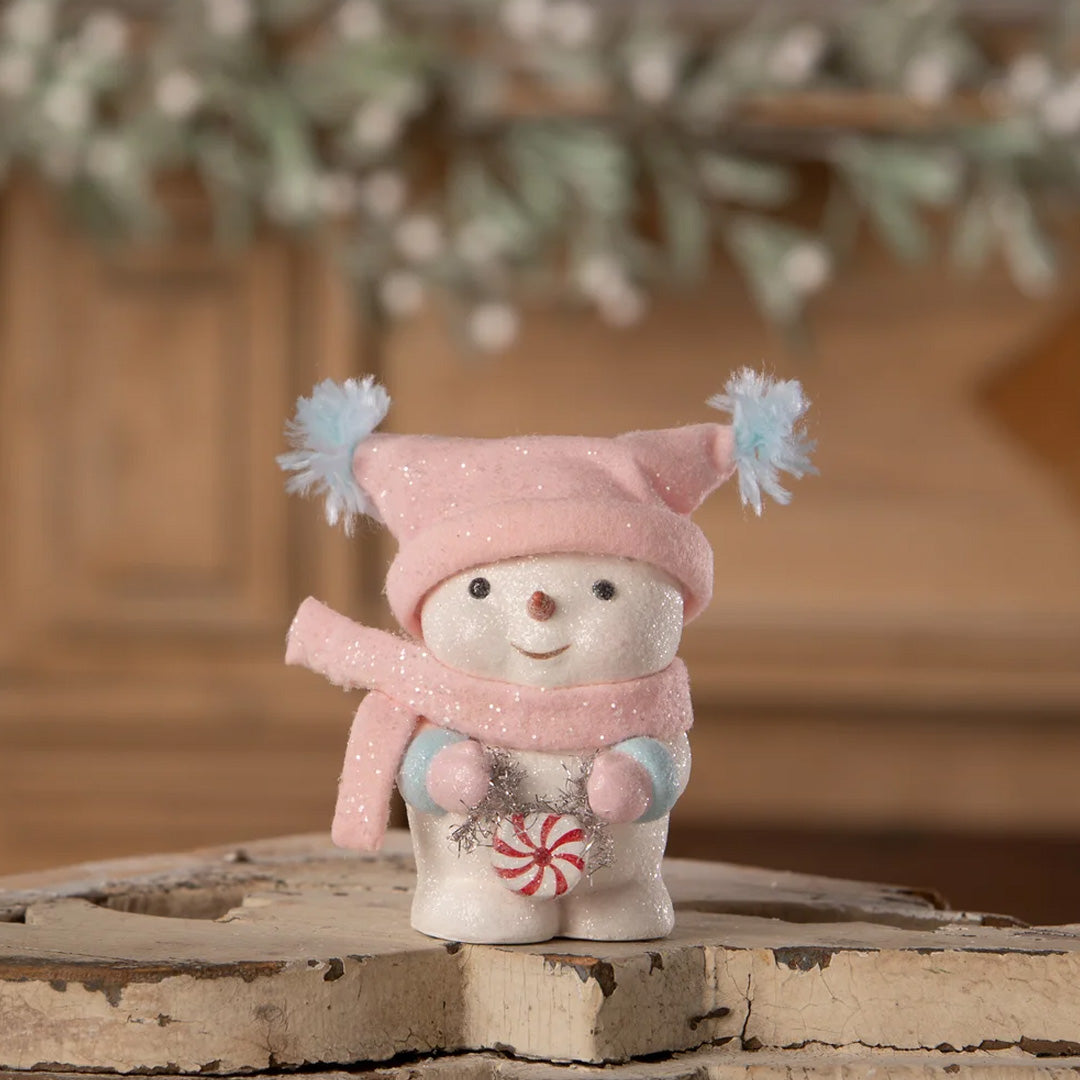 Michelle Allen for Bethany Lowe Peppermint Blush Snowgirl front lifestyle