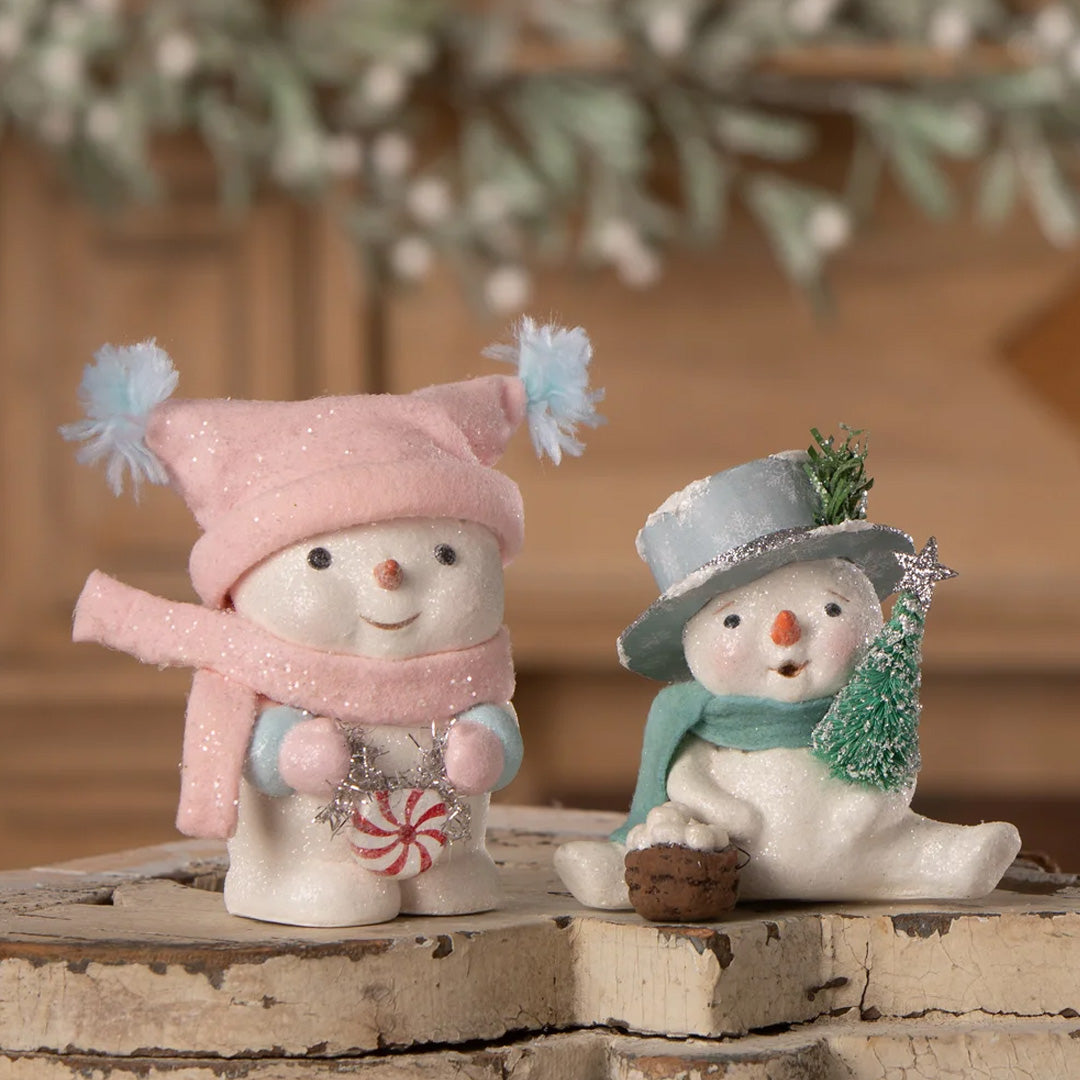 Michelle Allen for Bethany Lowe Peppermint Blush Snowgirl set lifestyle