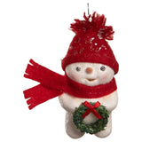 Snowman with Wreath Ornament by Michelle Allen front