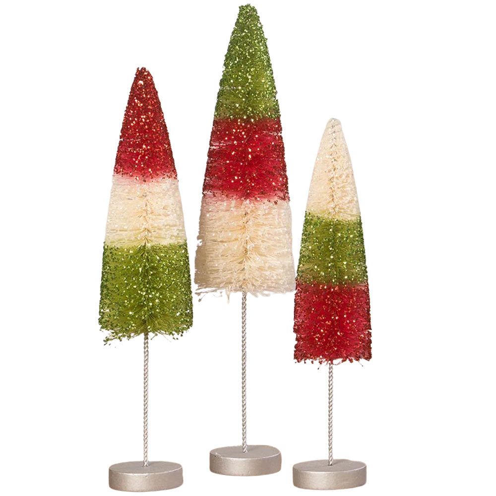 Bethany Lowe Brights Retro Trees Long Stem, Set of 3