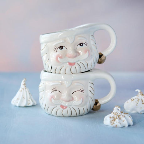 Cream Papa Noel Mug by Glitterville