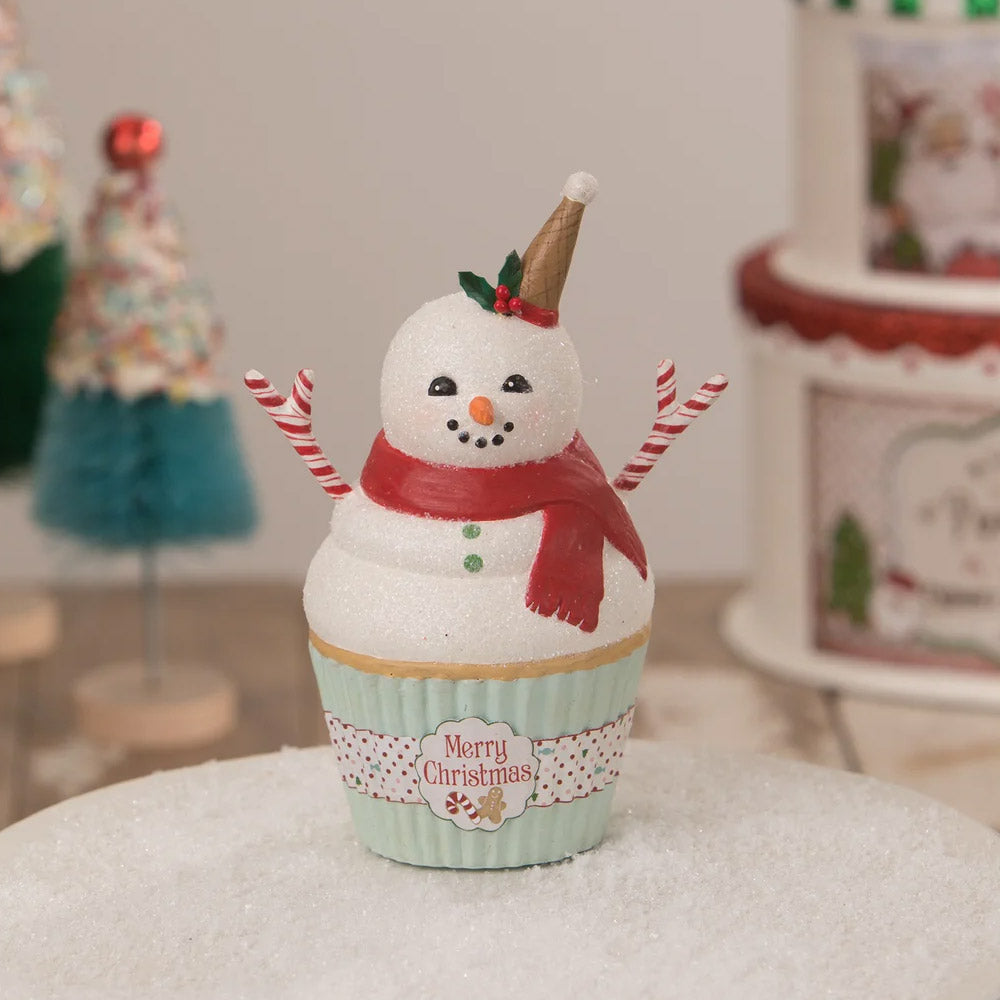 Mr. Snow Cupcake Container Christmas Decor by Bethany Lowe Designs front style