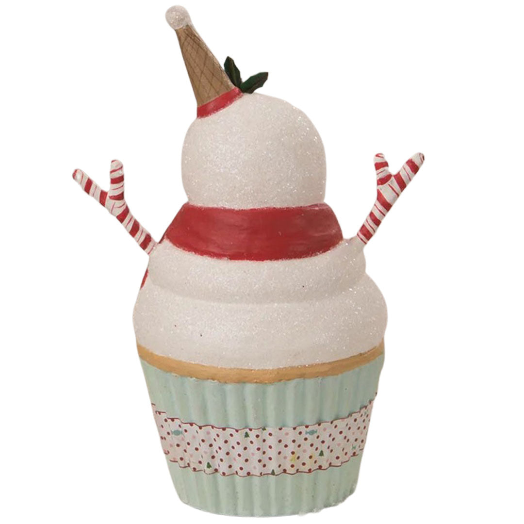 Mr. Snow Cupcake Container Christmas Decor by Bethany Lowe Designs back