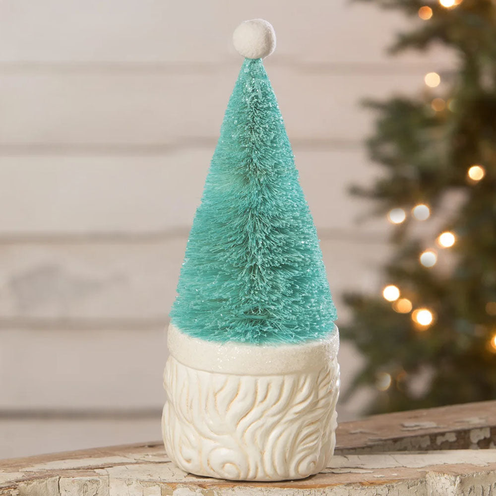 Bottle Brush Santa Blue by Bethany Lowe back style