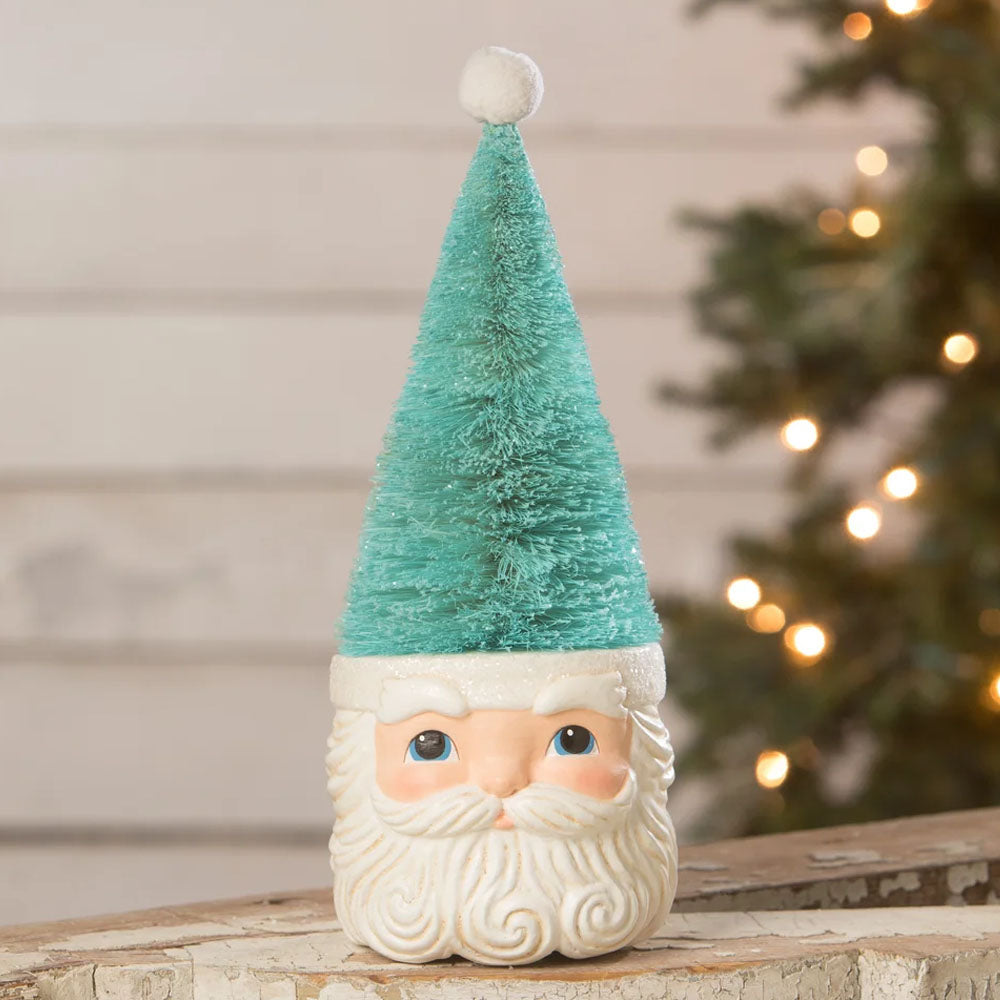 Bottle Brush Santa Blue by Bethany Lowe front style