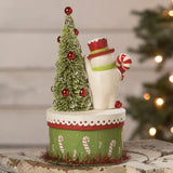 Happy Snowman on Box Christmas Decor by Bethany Lowe Designs back style