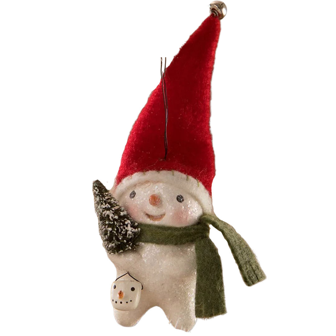 Stocking Red Cap Snowman Ornament