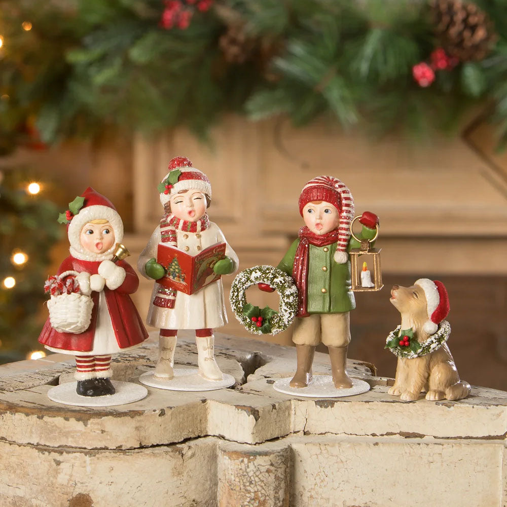 Christmas Caroling Leah with Book by Bethany Lowe  set