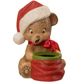 Christmas Surprise Bear Paper Mache Figurine by Bethany Lowe front