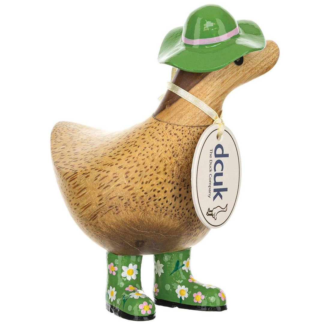 DCUK Floral Hat and Boots Ducky green front