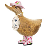 DCUK Floral Hat and Boots Ducky pink front