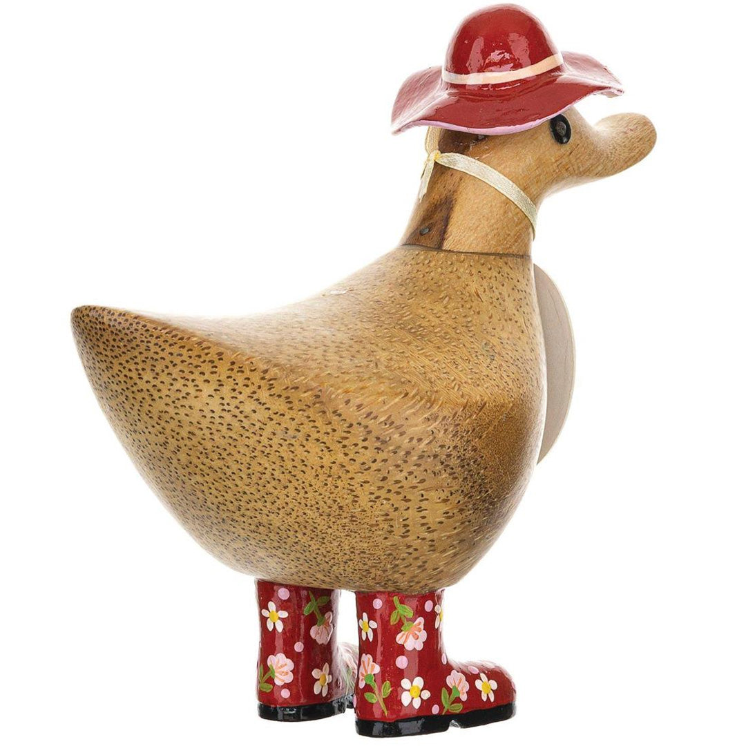 DCUK Floral Hat and Boots Ducky red back