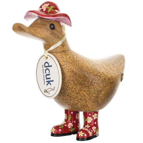 DCUK Floral Hat and Boots Ducky red front