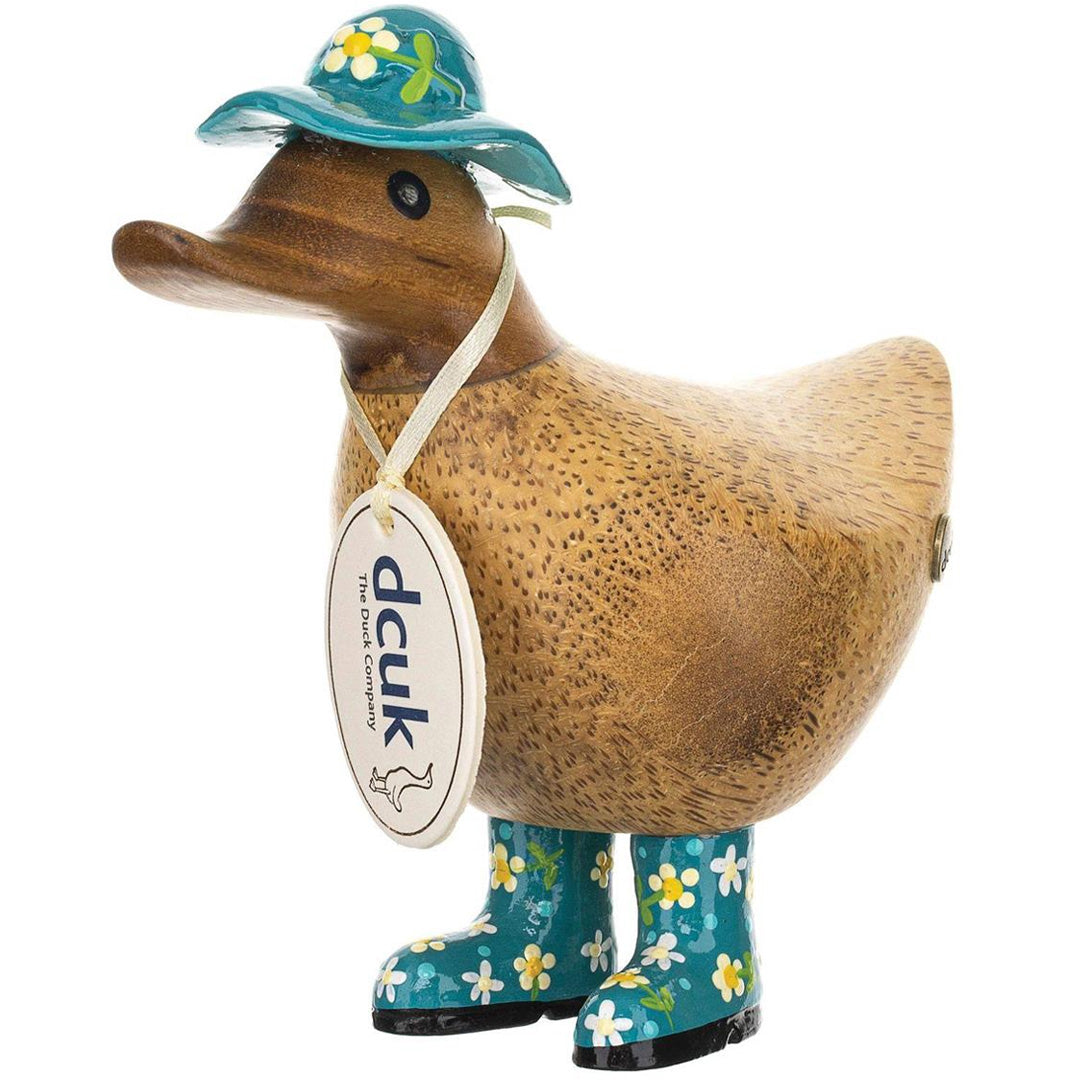 DCUK Floral Hat and Boots Ducky teal front