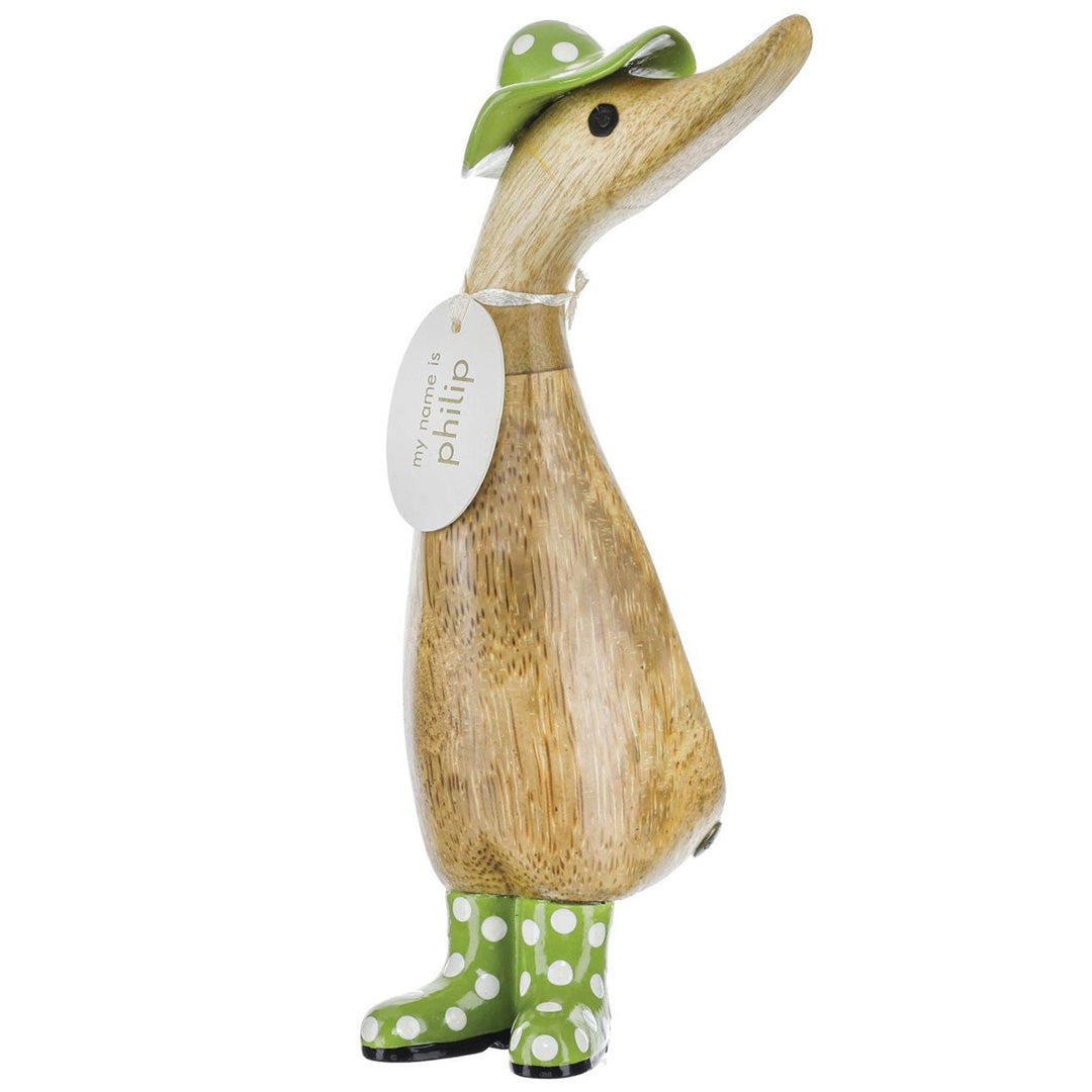 DCUK Spot Hat and Boots Duckling green front