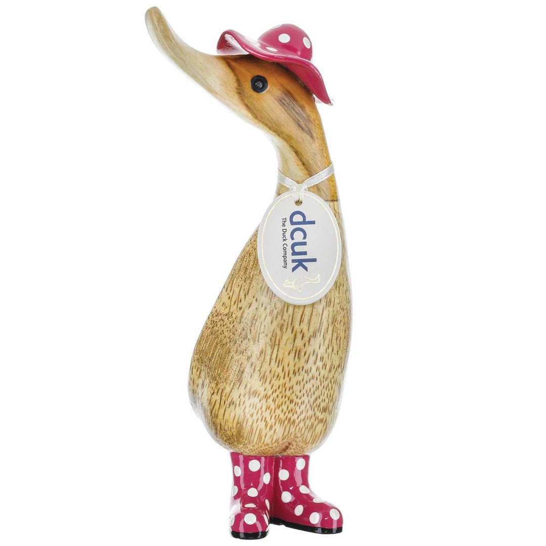 DCUK Spot Hat and Boots Duckling pink front