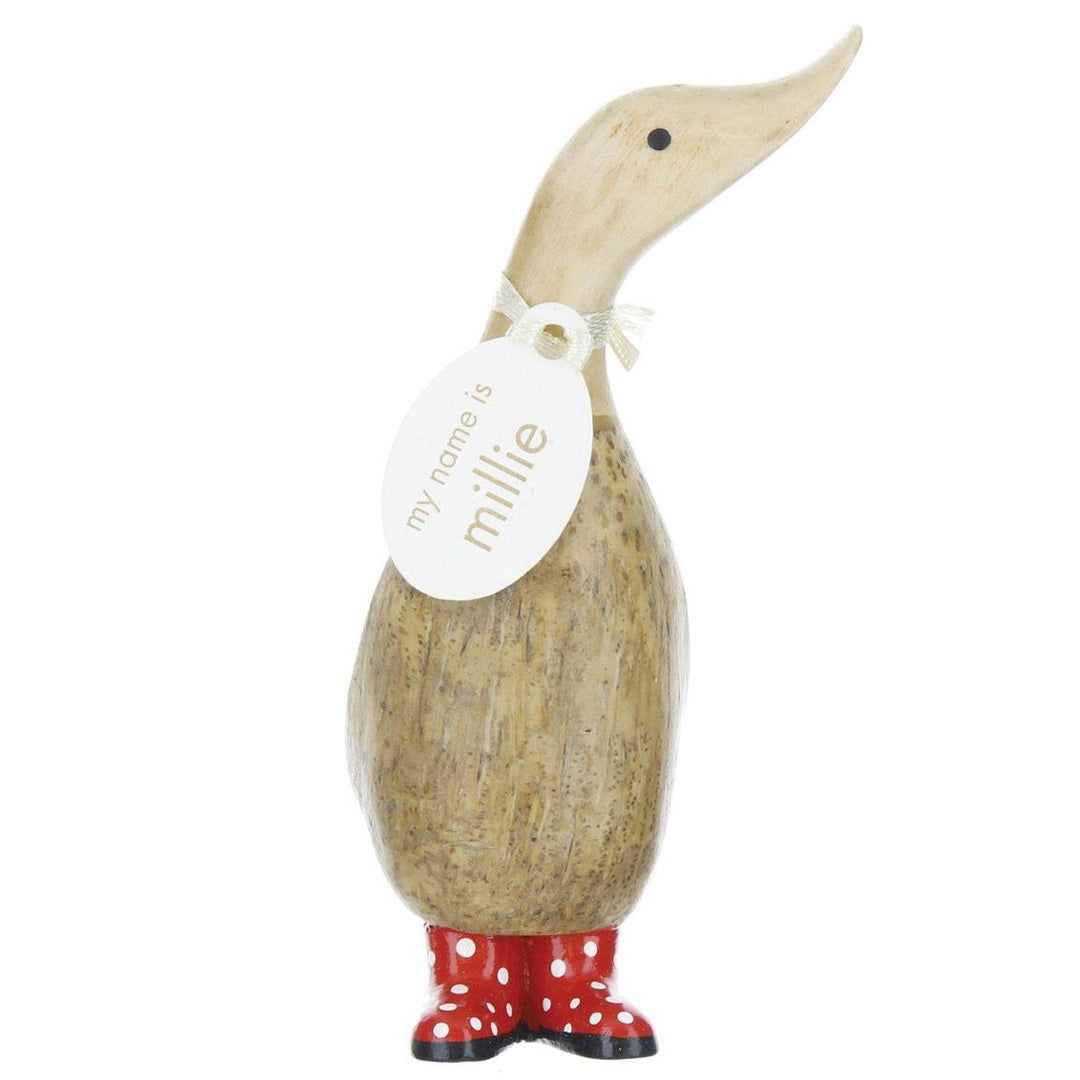 DCUK Spotty Boots Dinky Ducks red front