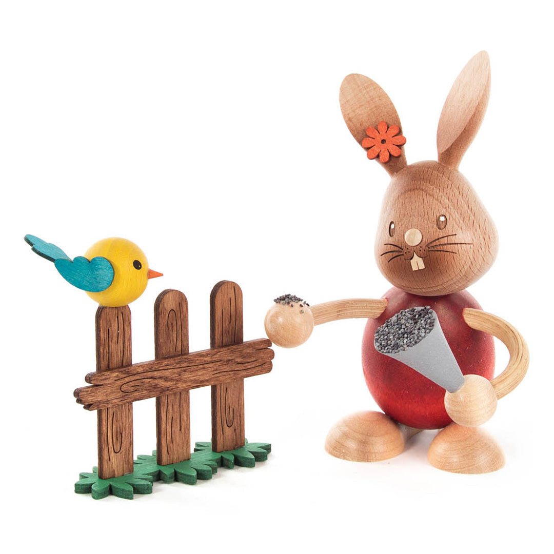 Dregeno Easter Figure - Bunny Feeding Bird