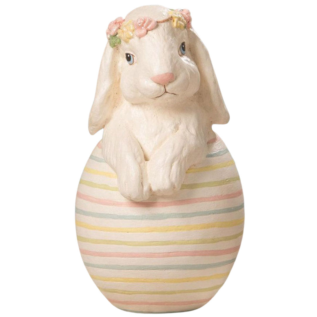 Primrose Bunny in Egg Easter Figurine by Bethany Lowe Designs