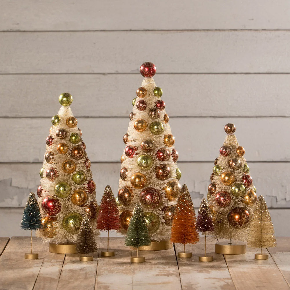 Fall Polka Dot Bottle Brush Trees by Bethany Lowe - Set of 3 style