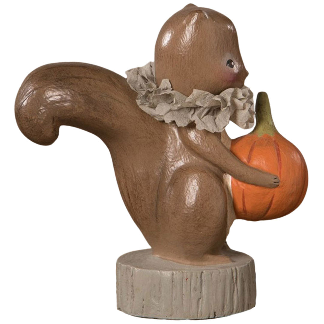 Squirrel Holding Pumpkin Figurine by Michelle Lauritsen side