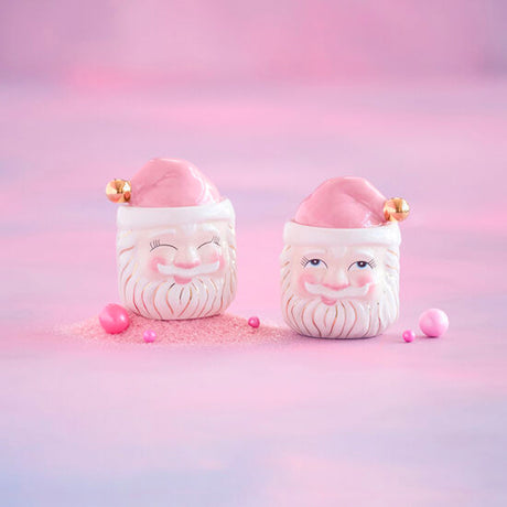 Pink Papa Noel Mini Candy Jar  by Glitterville