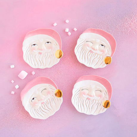 Papa Noel Pink Cookie Plate by Glitterville