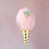 Glitterville Cotton Candy Ornament pink