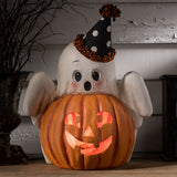 Bethany Lowe Boo Ghost Jack-O-Lantern front life style