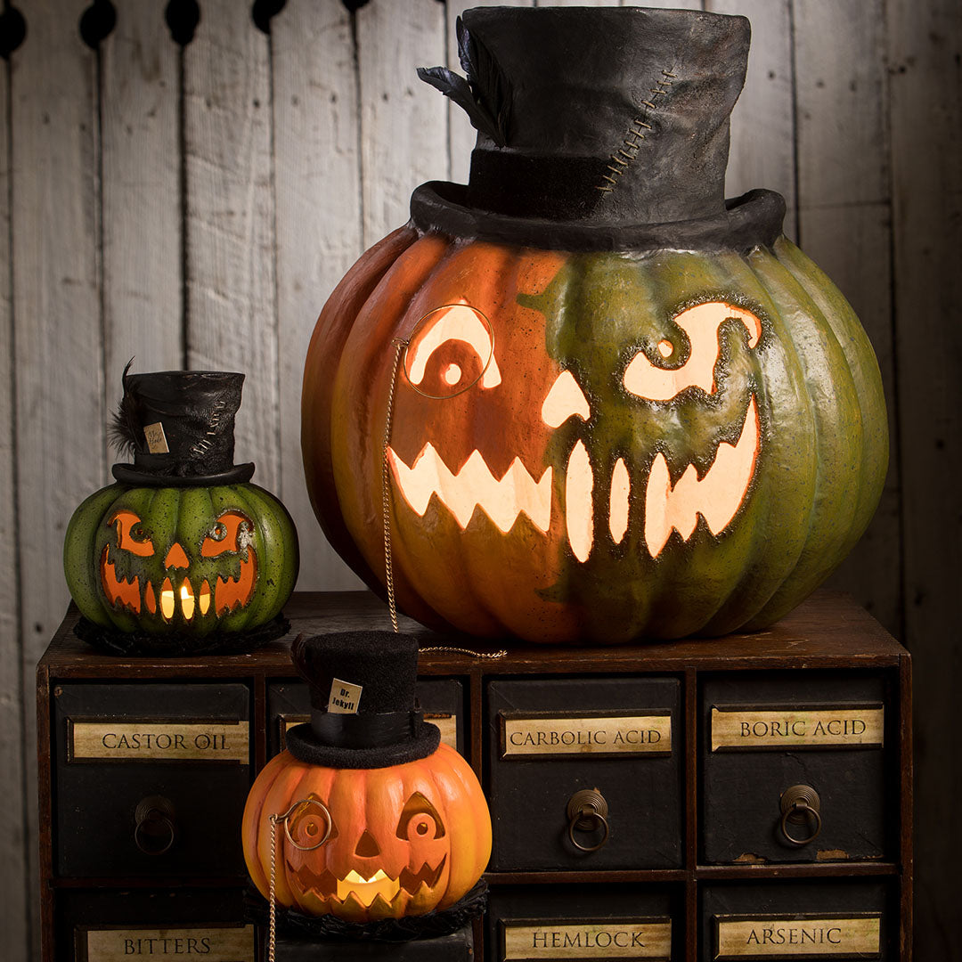 Bethany Lowe Dr Jekyll Pumpkin set life style