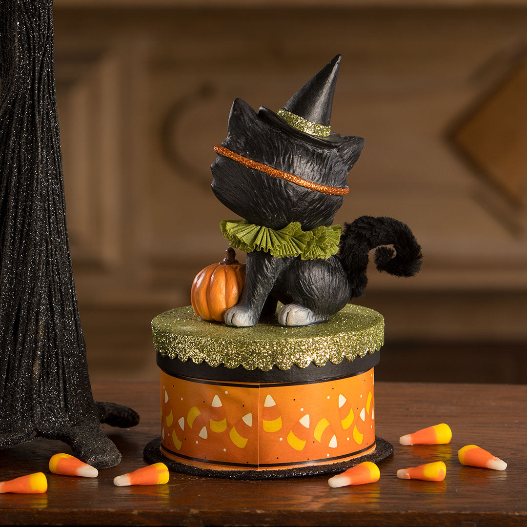 Bethany Lowe Halloween Kitty Binks on Box back life style