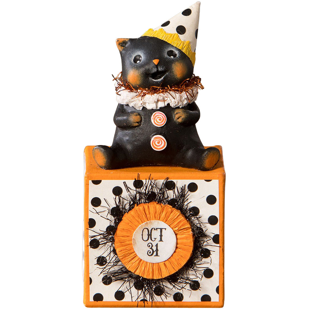 Michelle Allen Party Hat Kitty on Block front