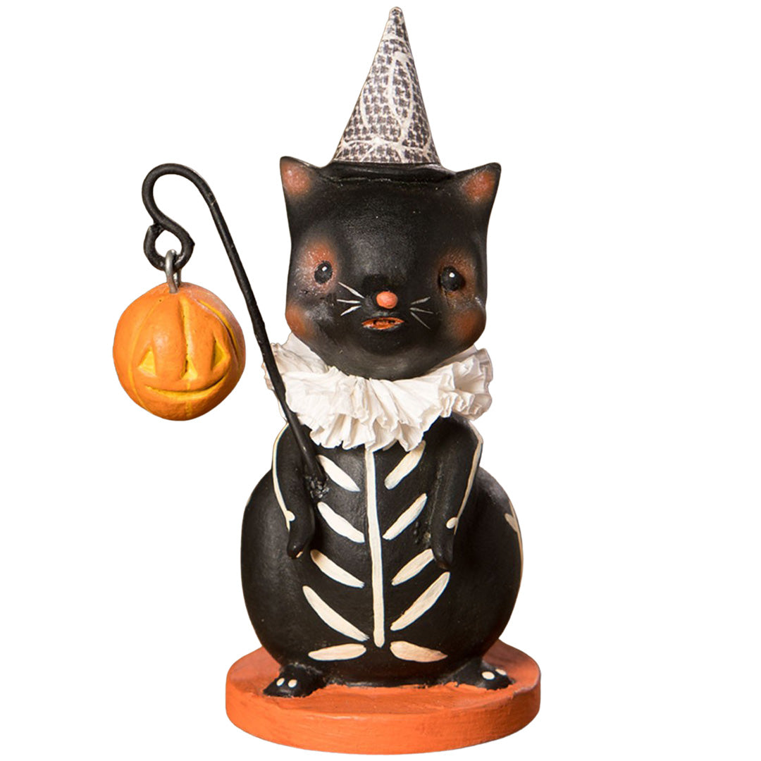 Michelle Lauritsen Skeleton Cat with Lantern front