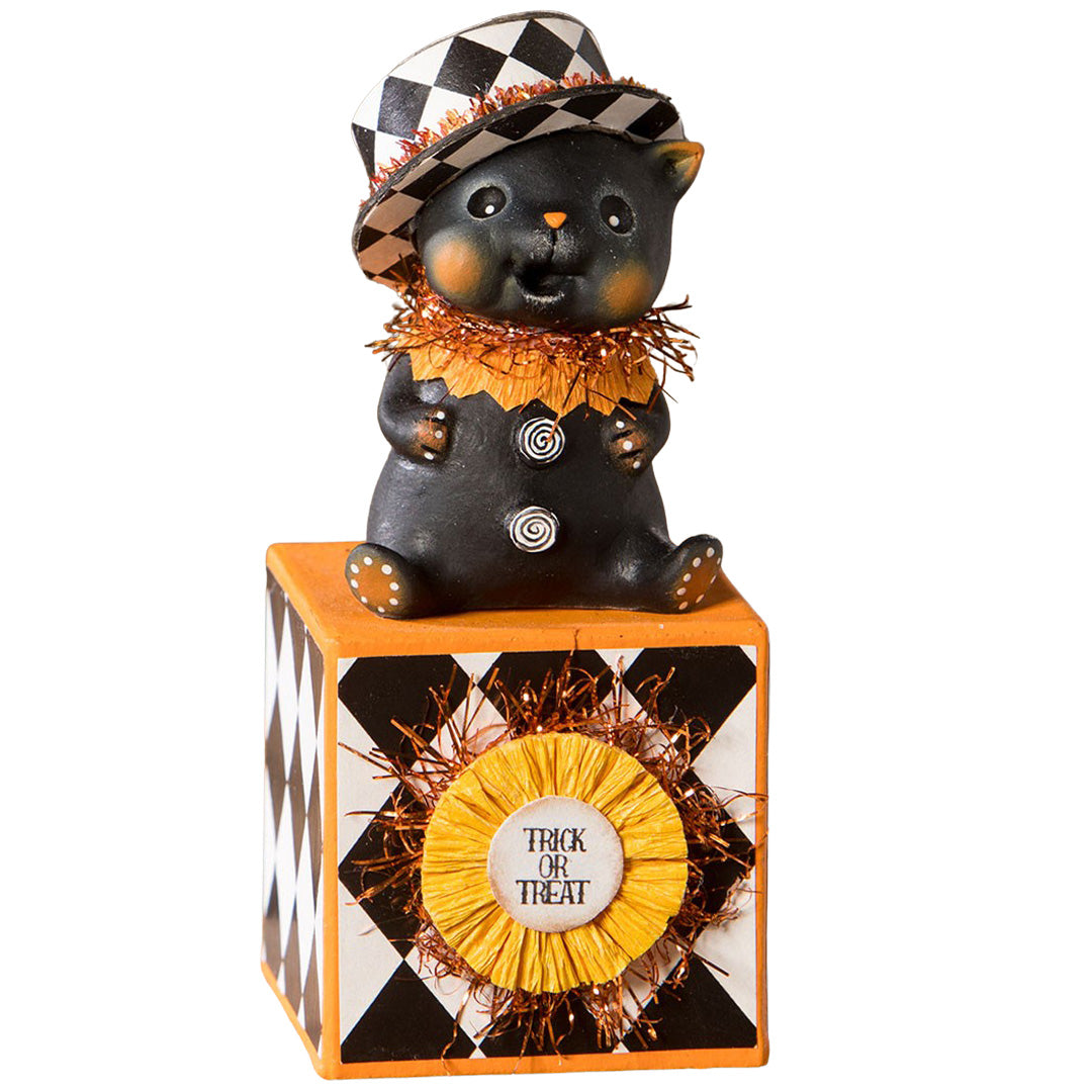 Michelle Allen Top Hat Kitty on Block front