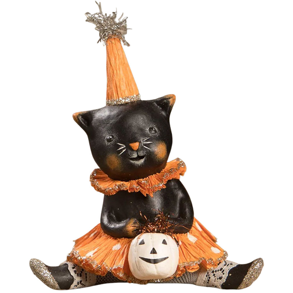 Sweet Onyx Party Kitty Halloween Figurine by Michelle Allen front