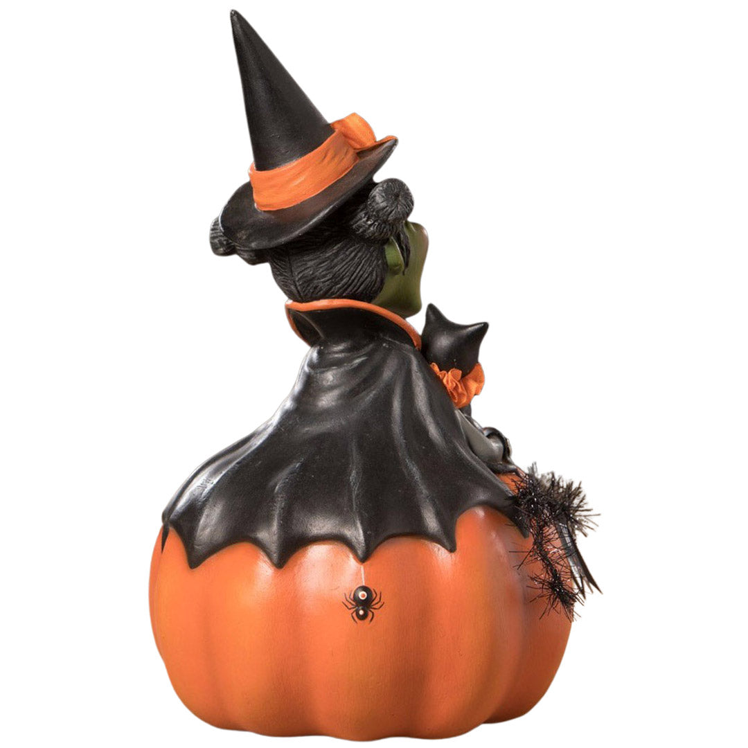 Wicked Wilma with Kitty Halloween Figurine by LeeAnn Kress back