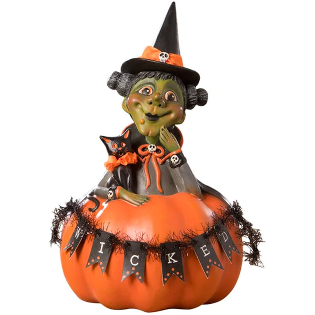 Wicked Wilma with Kitty Halloween Figurine by LeeAnn Kress