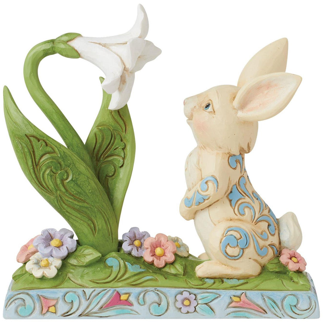 Jim Shore Bunny and Easter Lily Figurine front
