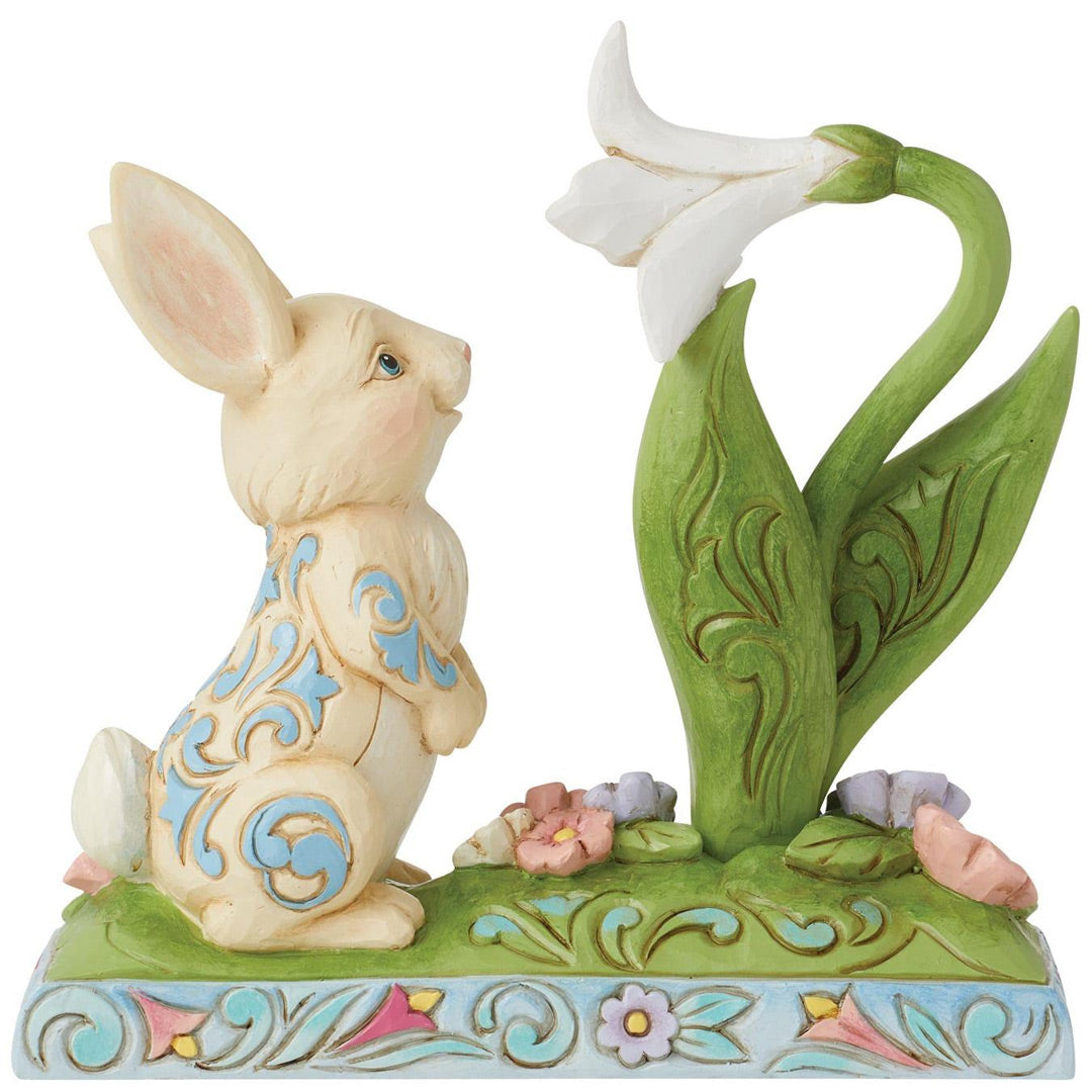 Jim Shore Bunny and Easter Lily Figurine right side