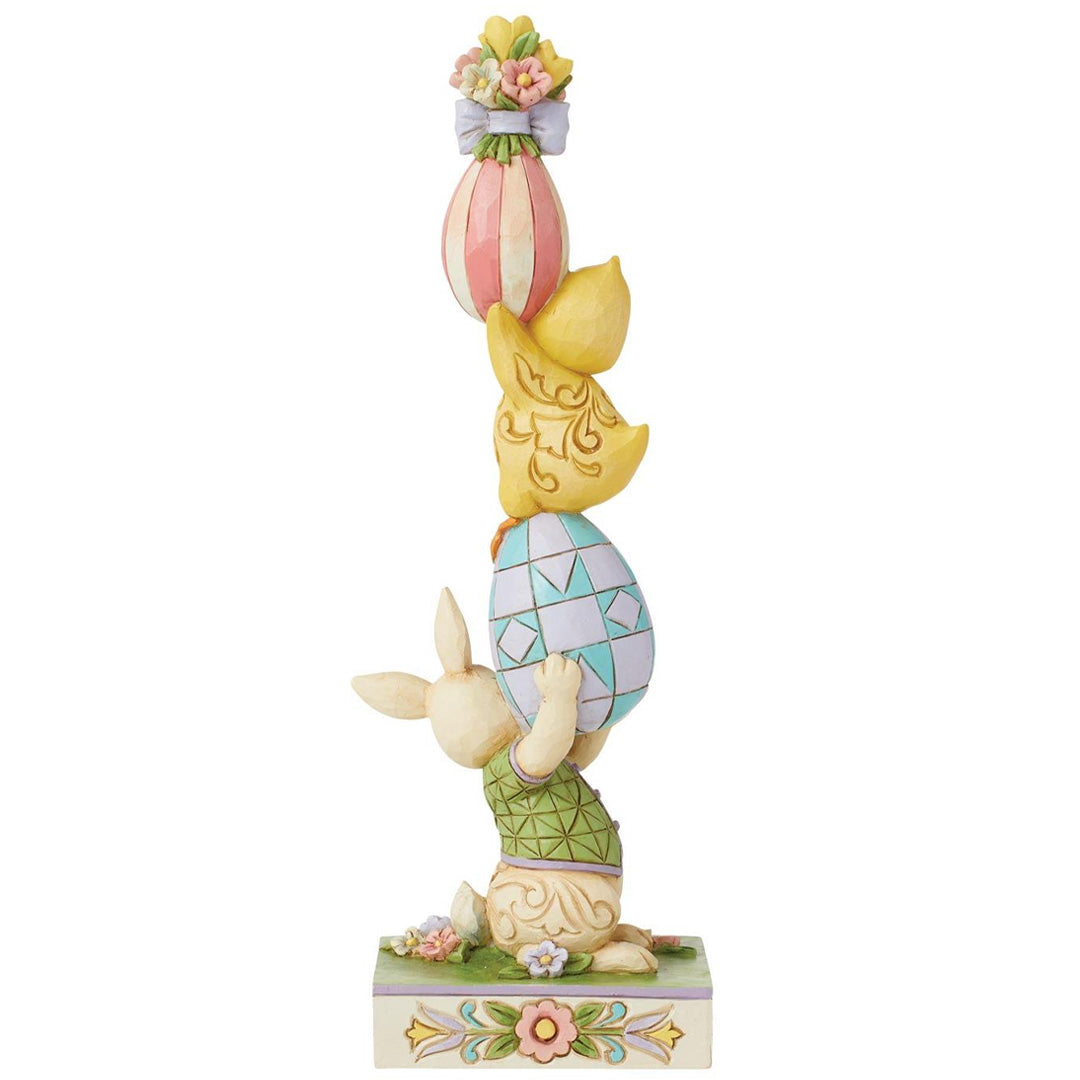 Jim Shore Bunny and Eggs Stacked Figurine right side