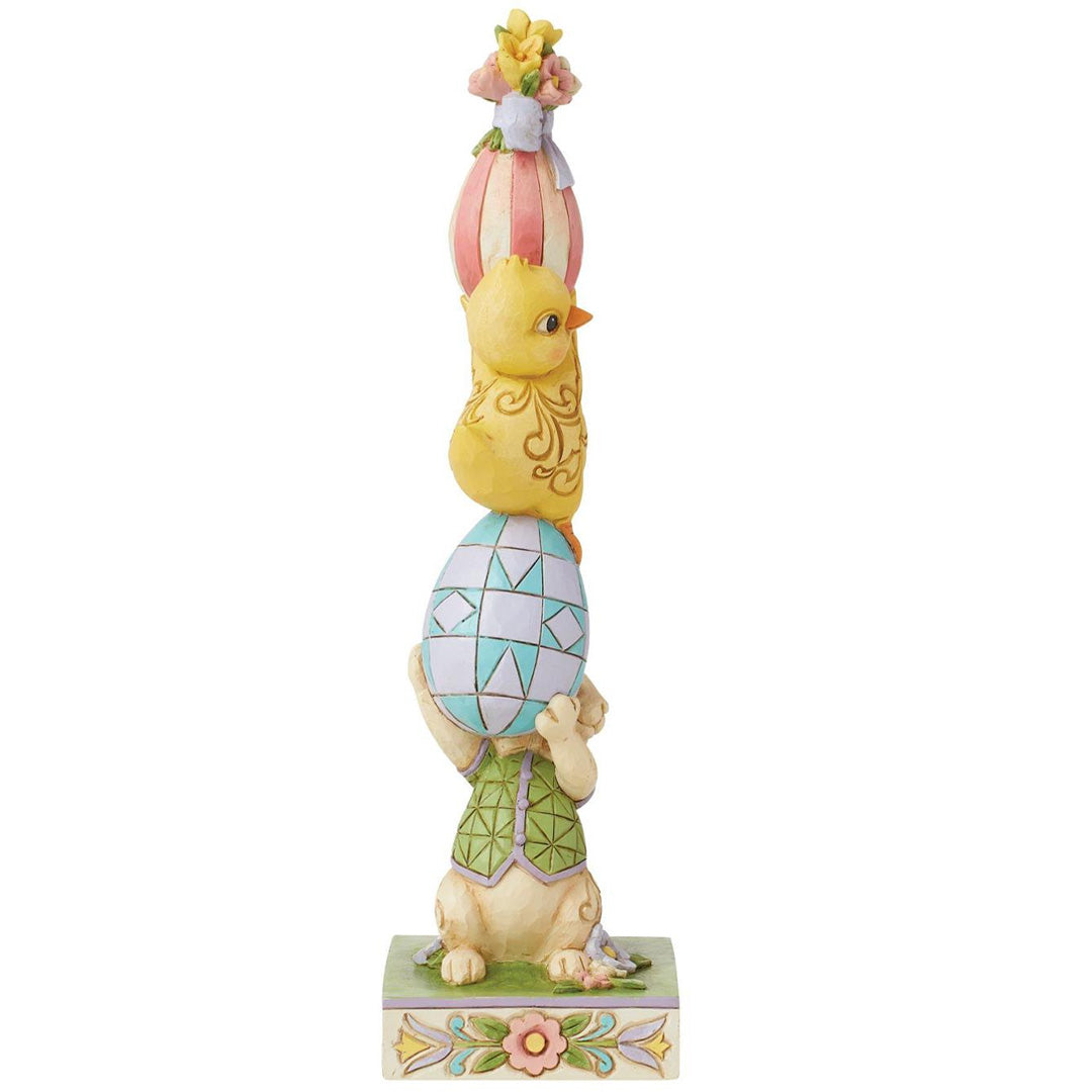 Jim Shore Bunny and Eggs Stacked Figurine left side