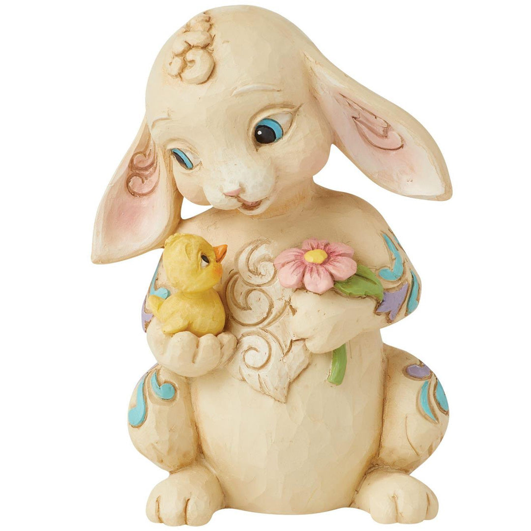 Jim Shore Bunny with Chick Mini Figurine front