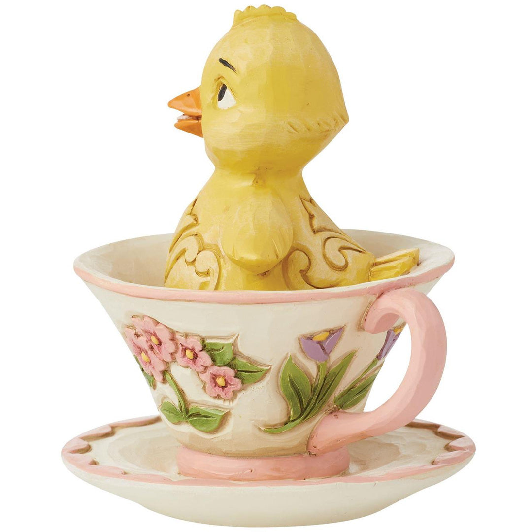 Jim Shore Chick in Teacup Mini Figurine left side