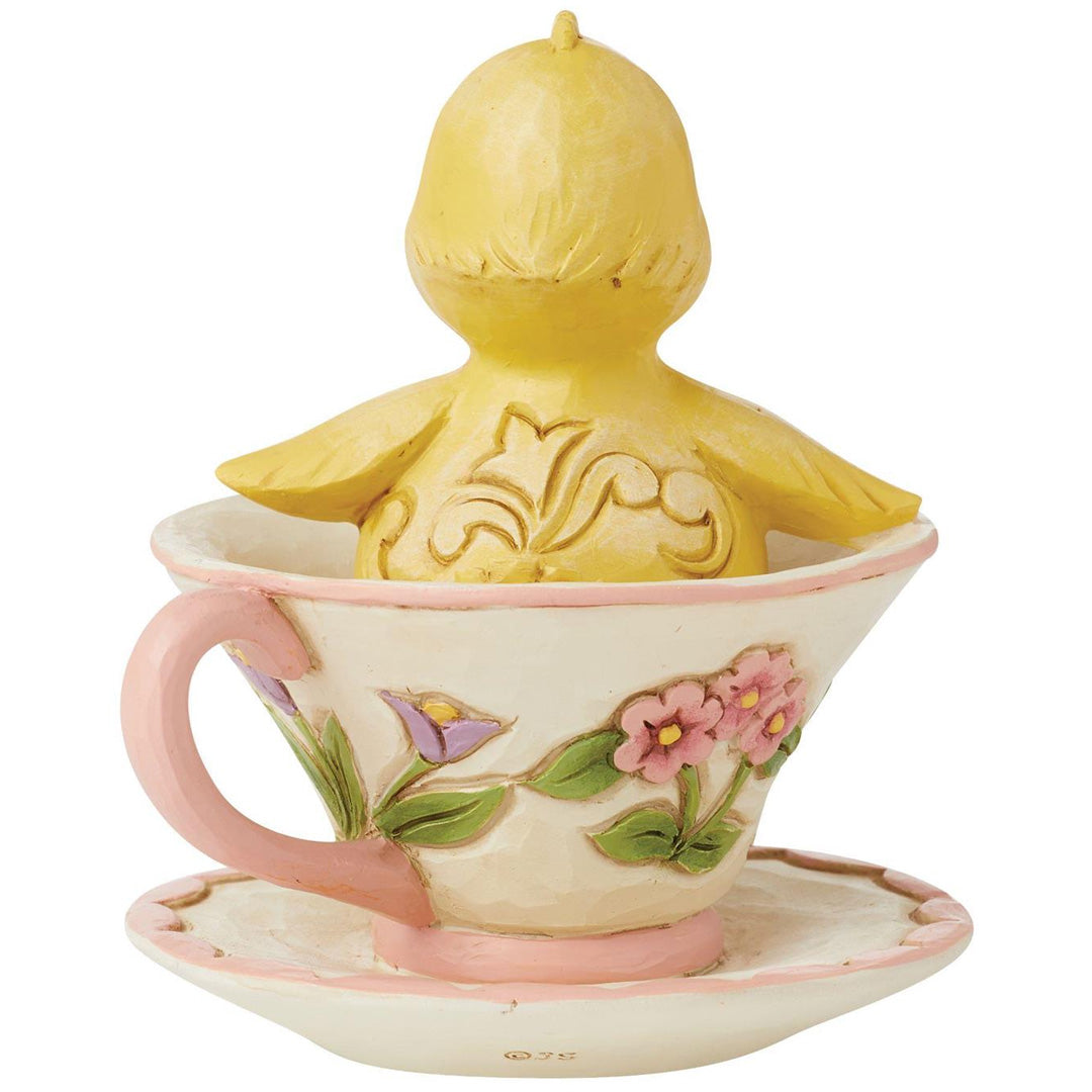 Jim Shore Chick in Teacup Mini Figurine back