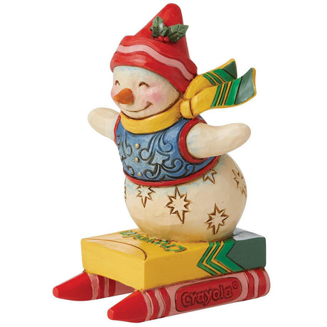 Jim Shore Crayola Snowman Mini Figurine 3.54" side