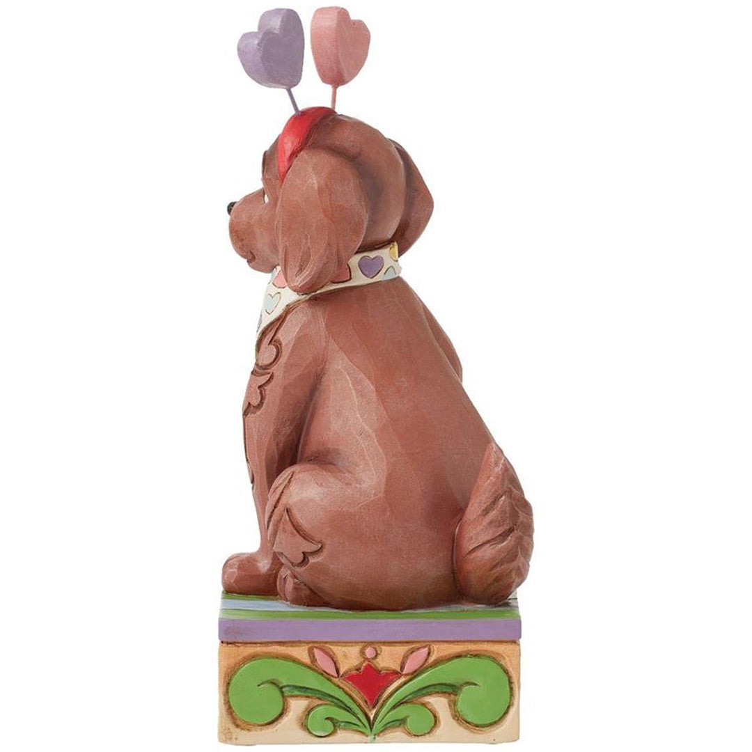 Jim Shore Cute Dog with Message Hearts Figurine back