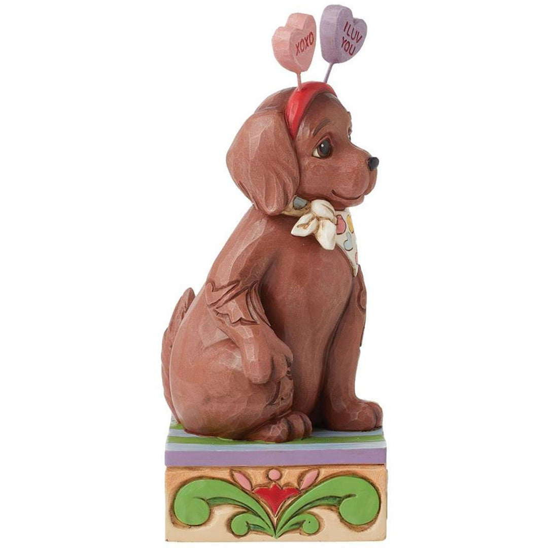 Jim Shore Cute Dog with Message Hearts Figurine right side