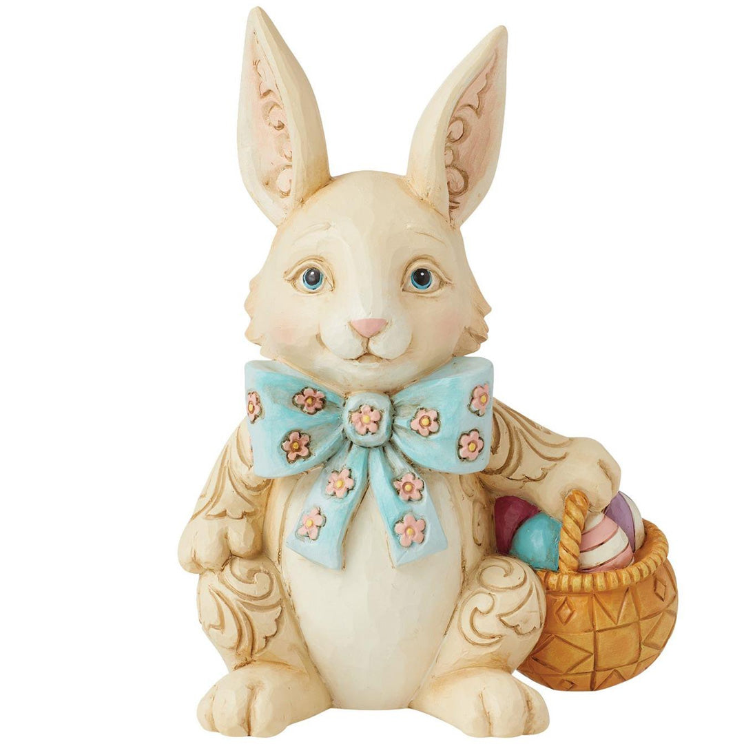 Jim Shore Easter Bunny with Bow Pint Figurine front
