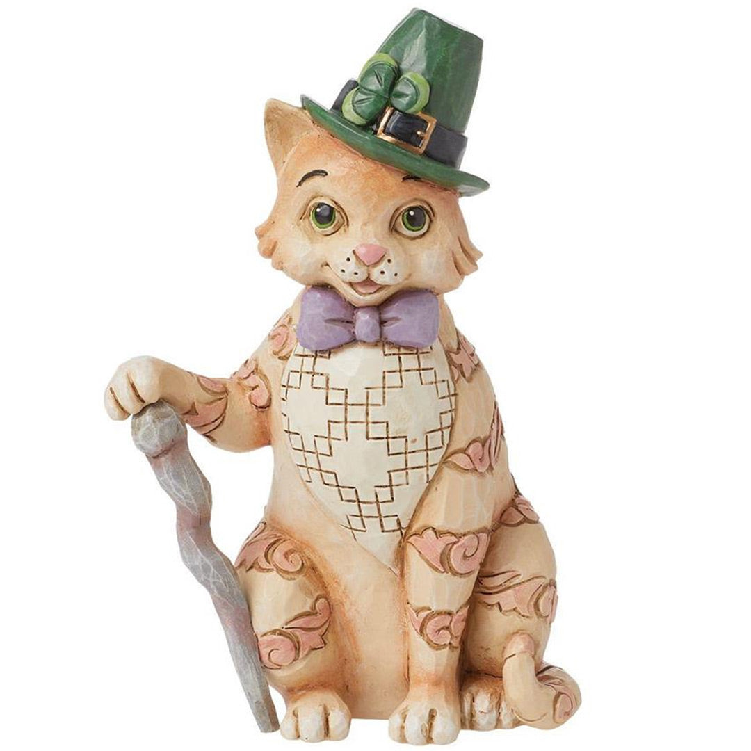 Jim Shore Irish Tabby Cat Figurine front